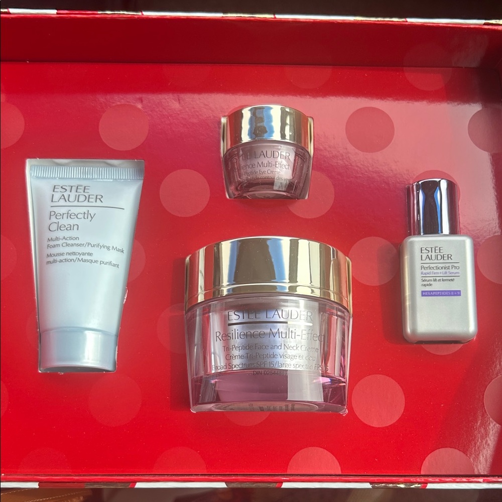 Estee Lauder Skincare Mask Set - Red and Silver